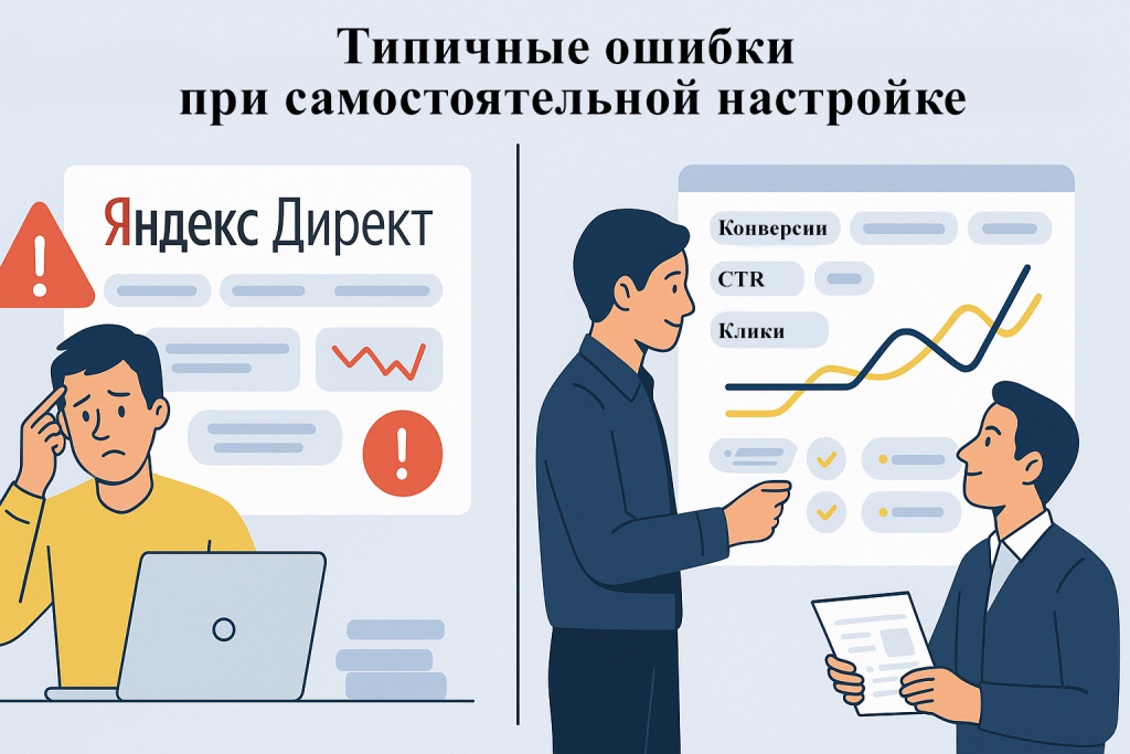 Типичные ошибки при самостоятельной настройке Яндекс Директ